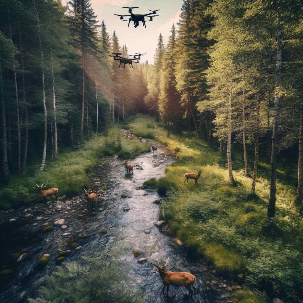 drones with environmental wildlife counting